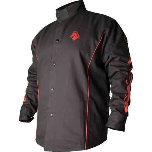 Veste de soudage BSX ignifuge profil&eacute;, Coton, Grand, Noir Moffatt Supply & Specialties