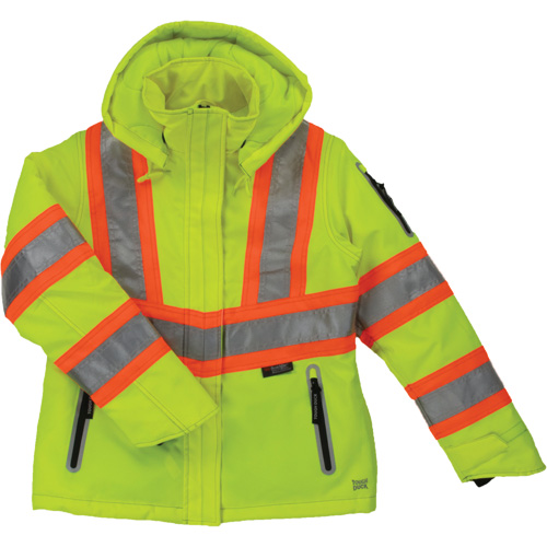 Womens Insulated Flex Safety Jacket, Polyester, High Visibility Lime-Yellow, X-Small Moffatt Supply & Specialties