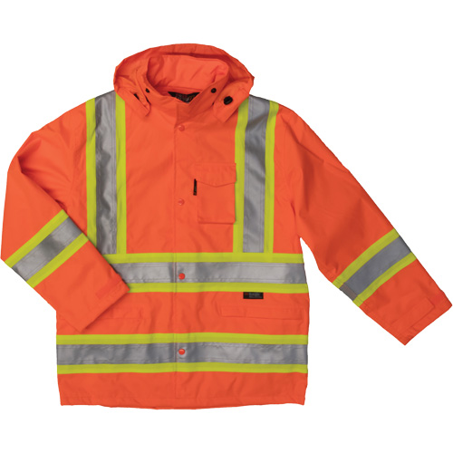 Ripstop Safety Rain Jacket, Polyester, 3X-Large, High Visibility Orange Moffatt Supply & Specialties