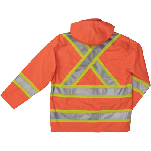 Ripstop Safety Rain Jacket, Polyester, 3X-Large, High Visibility Orange Moffatt Supply & Specialties