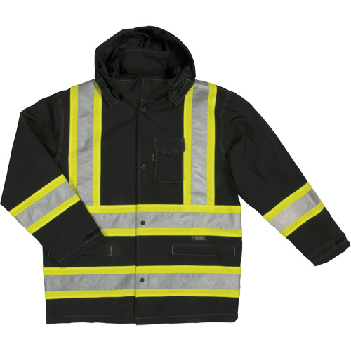 Ripstop Safety Rain Jacket, Polyester, Medium, Black Moffatt Supply & Specialties