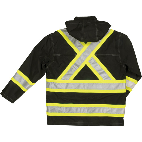 Ripstop Safety Rain Jacket, Polyester, Medium, Black Moffatt Supply & Specialties