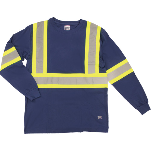 T-shirt de s&eacute;curit&eacute; &agrave; manches longues, Coton, T-petit, Bleu marin Moffatt Supply & Specialties
