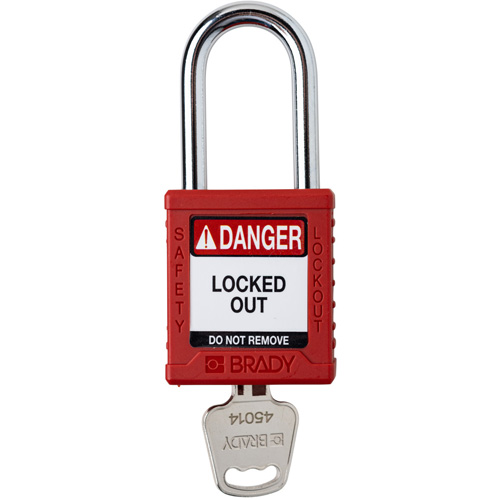 Cadenas de verrouillage Velocity, Rouge, Cl&eacute;s diff&eacute;rentes, Nylon, Largeur de 1-1/2" Moffatt Supply & Specialties