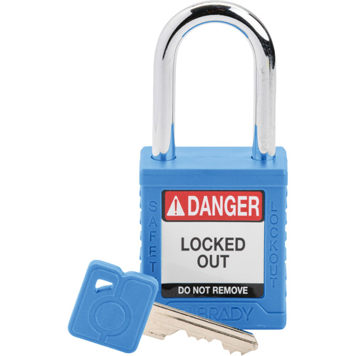Velocity Lockout Padlock, Blue, Keyed Different, Nylon, 1-1/2" Width Moffatt Supply & Specialties