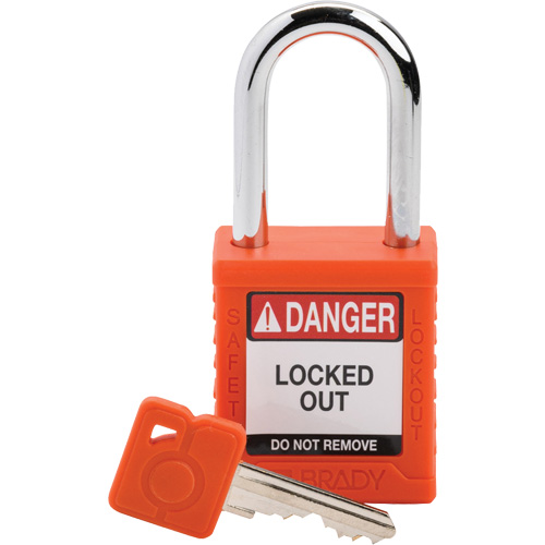 Cadenas de verrouillage Velocity, Orange, Cl&eacute;s diff&eacute;rentes, Nylon, Largeur de 1-1/2" Moffatt Supply & Specialties