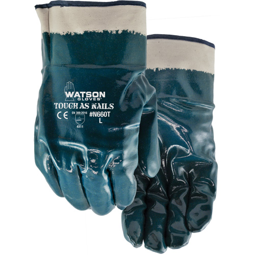 Gants r&eacute;sistants aux produits chimiques Tough-As-Nails, Taille T-Grand, Coton/Nitrile Moffatt Supply & Specialties