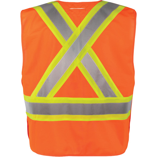 Veste d&eacute;tachable en cinq points, Orange haute visibilit&eacute;, Moyen/Petit, Polyester Moffatt Supply & Specialties
