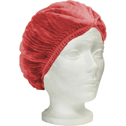 Bonnet bouffant pliss&eacute; RONCO Care, Polypropyl&egrave;ne, 24", Rouge Moffatt Supply & Specialties