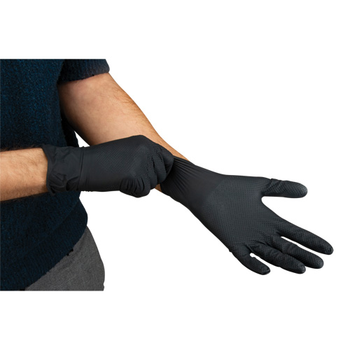 Heavyweight Tactile Grip Examination Gloves, Small, Nitrile, 8-mil, Powder-Free, Black, Class 2 Moffatt Supply & Specialties