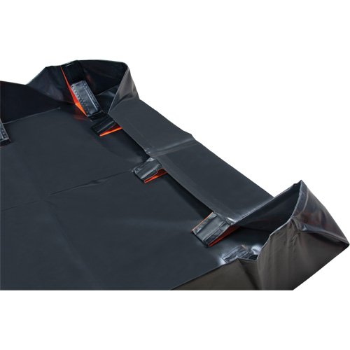 IBX Wall Pop-Up Berm, 268 US gal. Capacity, 6' W x 6' L x 12" H, Snap-Up Bracket Moffatt Supply & Specialties