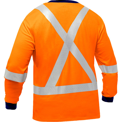 Bisley&reg; X-Back Long Sleeve Shirt, Poly-Cotton, Small, High Visibility Orange Moffatt Supply & Specialties