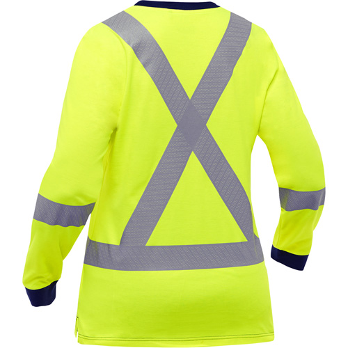 Bisley&reg; Women's X-Back Long Sleeve Shirt, Poly-Cotton, Small, High Visibility Lime-Yellow Moffatt Supply & Specialties