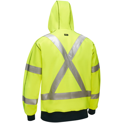 Bisley&reg; X-Back Full Zip Hooded Sweatshirt with Sherpa Lining, 3X-Large, High Visibility Lime-Yellow Moffatt Supply & Specialties