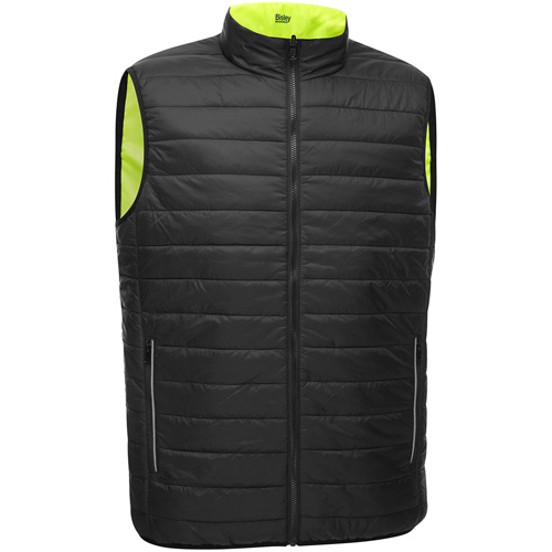 Bisley&reg; X-Back Reversible Puffer Vest, High Visibility Lime-Yellow, Small, Polyester Moffatt Supply & Specialties