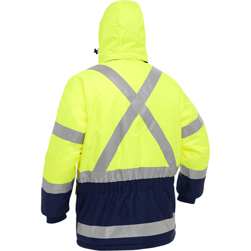 Bisley&reg; X-Back Extreme Cold Jacket with Navy Bottom, Polyester, High Visibility Lime-Yellow, 2X-Large Moffatt Supply & Specialties