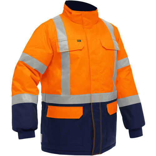 Bisley&reg; X-Back Extreme Cold Jacket with Navy Bottom, Polyester, High Visibility Orange, X-Large Moffatt Supply & Specialties