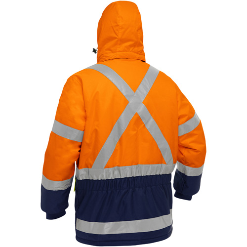 Bisley&reg; X-Back Extreme Cold Jacket with Navy Bottom, Polyester, High Visibility Orange, X-Large Moffatt Supply & Specialties