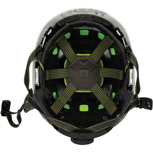 Casque de s&eacute;curit&eacute; d'escalade Fibre Metal, R&eacute;pond aux normes CSA type 2, Suspension Rochet, Ventil&eacute; Moffatt Supply & Specialties