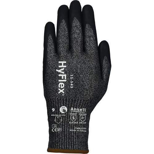 Gants r&eacute;sistants &agrave; la coupe HYFLEX 11-543, 6, Calibre 13, Rev&ecirc;tement Nitrile, ASTM ANSI niveau A7/EN 388 niveau F Moffatt Supply & Specialties