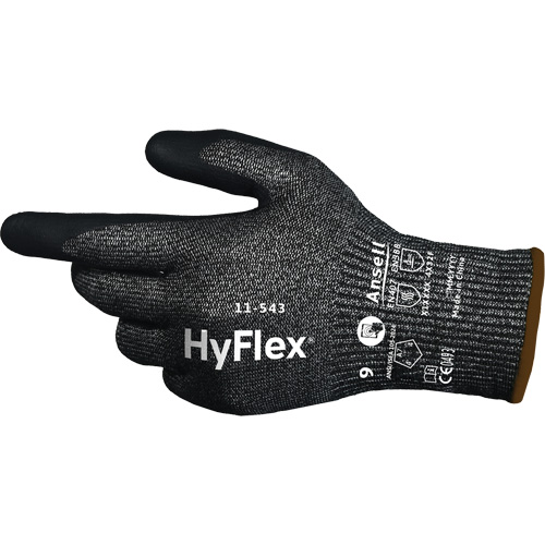 Gants r&eacute;sistants &agrave; la coupe HYFLEX 11-543, 6, Calibre 13, Rev&ecirc;tement Nitrile, ASTM ANSI niveau A7/EN 388 niveau F Moffatt Supply & Specialties