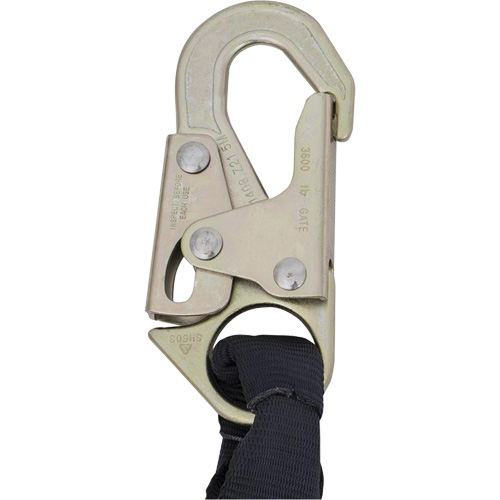 SA-5200-2.5 Shock Absorbing Lanyard, 2.5', Snap Hook Center, Snap Hook Leg Ends, Polyester Moffatt Supply & Specialties