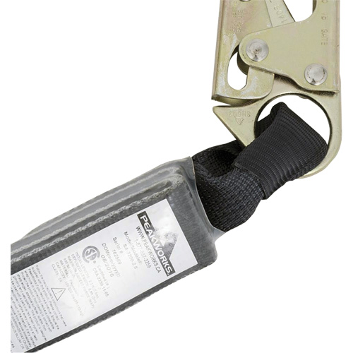 SA-5200-2.5 Shock Absorbing Lanyard, 2.5', Snap Hook Center, Snap Hook Leg Ends, Polyester Moffatt Supply & Specialties