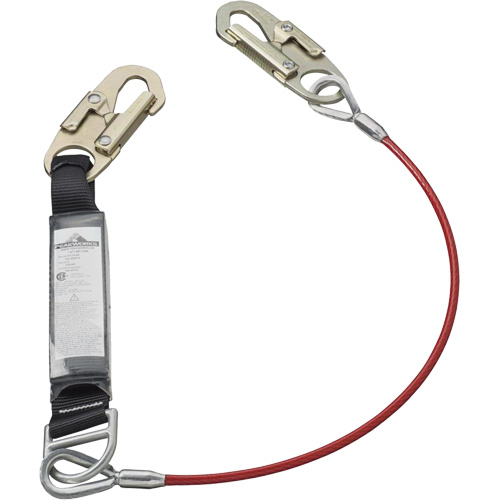 SA-5500-4 Shock Absorbing Lanyard, 4', Snap Hook Center, Snap Hook Leg Ends, Galvanized Steel Moffatt Supply & Specialties