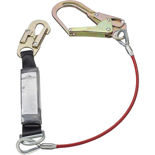 SA-5502-6 Shock Absorbing Lanyard, 6', Form Hook Center, Snap Hook Leg Ends, Galvanized Steel Moffatt Supply & Specialties