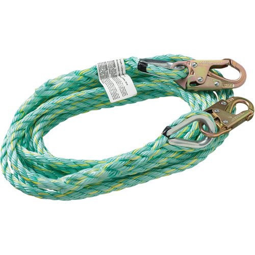 VL-1122-100 Cordage de s&eacute;curit&eacute; vertical avec crochet mousqueton d'ancrage, Copolym&egrave;re Moffatt Supply & Specialties
