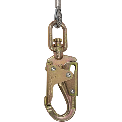 SRL-73302-20LE Cordage de s&eacute;curit&eacute; autor&eacute;tractable, 20', Acier galvanis&eacute;, Pivotant Moffatt Supply & Specialties