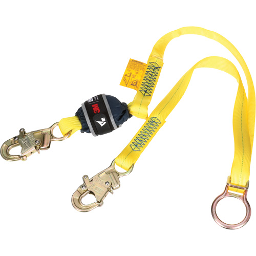 Tie-Back Web Shock-Absorbing Lanyard, 6', Snap Hook Center, Snap Hook Leg Ends, Polyester Moffatt Supply & Specialties