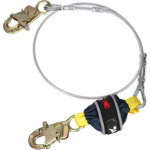 Cable Shock-Absorbing Lanyard, 6', Snap Hook Center, Snap Hook Leg Ends, Galvanized Steel Moffatt Supply & Specialties