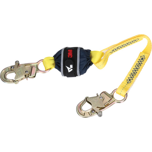 Web Shock-Absorbing Lanyard, 2.5', Snap Hook Center, Snap Hook Leg Ends, Polyester Moffatt Supply & Specialties