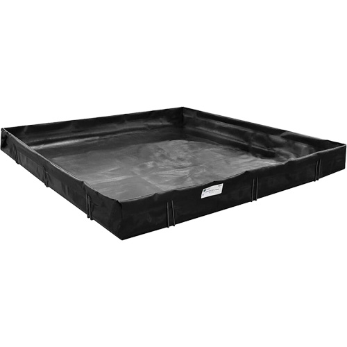 Berme de confinement des d&eacute;versements, Capacit&eacute; 4675 gal. US, 25' la x 25' lo x 1" h, Support en L Moffatt Supply & Specialties