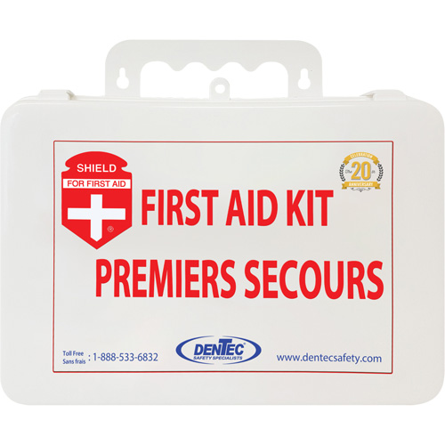 Trousse de premiers soins Shield, R&eacute;pond ou surpasse la norme CSA Z1220-24 type 2 environnements &agrave; faible risque, Petit (2-25 travailleurs) Moffatt Supply & Specialties