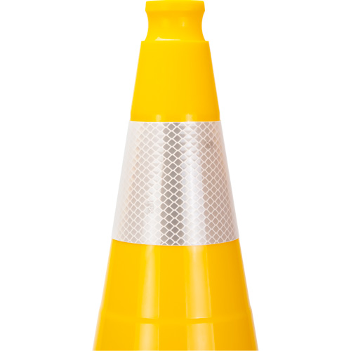 Premium Traffic Cone, 28", Yellow, 4" Reflective Collar(s) Moffatt Supply & Specialties