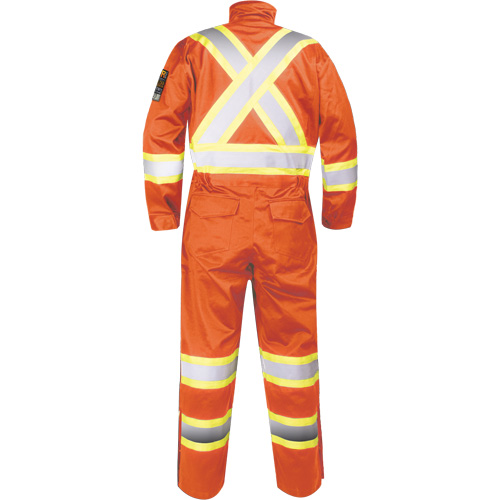Fire-Resistant Coverall with High-Visibility Bands, Size Small, Orange Moffatt Supply & Specialties