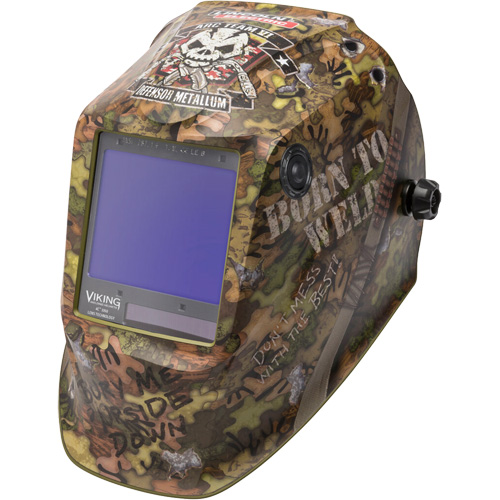 Masque de soudage VIKING 3350 Born To Weld, 3,74" lo x 3,34" la Champ de vision, Teinte 5 - 13 Moffatt Supply & Specialties