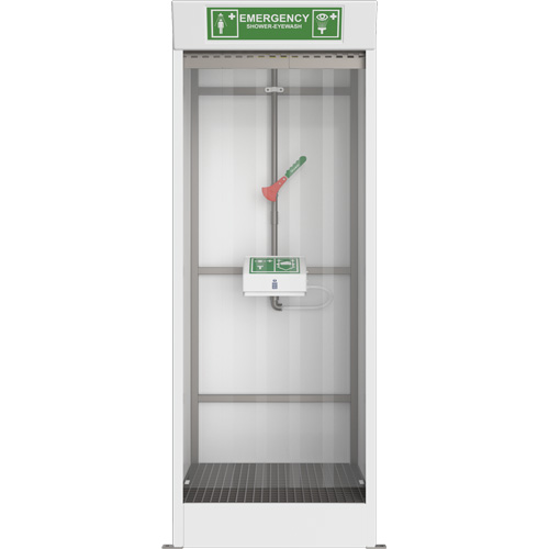 Cabine de douche d'urgence et douche oculaire/faciale couvert Moffatt Supply & Specialties