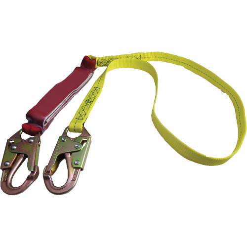 External Energy Absorber Lanyard with 3/4" Hook, 6', Snap Hook Center, Snap Hook Leg Ends, Polyester Moffatt Supply & Specialties