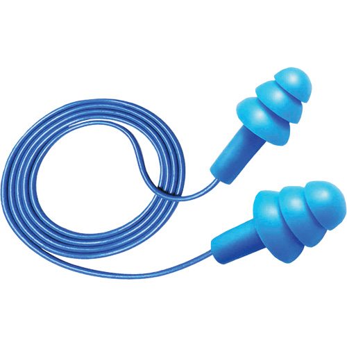 Bouchons d'oreilles d&eacute;tectables et r&eacute;utilisables Hush 50-25, Avec cordon, Taille unique, Vrac - Boîte, NRR dB 25 Moffatt Supply & Specialties