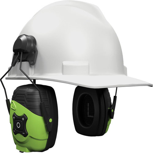 Safety Green Link Aware Bluetooth Earmuffs, Cap Mount Style, 21 dB Moffatt Supply & Specialties