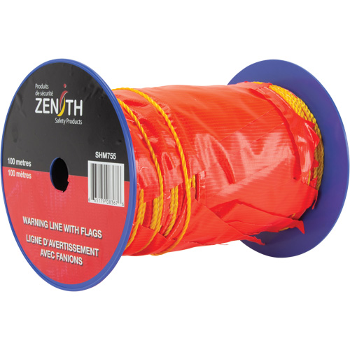 Warning Line with Flags, 328' L, Orange/Yellow Moffatt Supply & Specialties