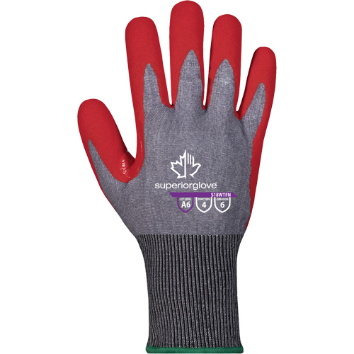 Gants imperm&eacute;ables r&eacute;sistants aux coupures, Taille 7, Calibre 18, Rev&ecirc;tement Mousse de nitrile, Enveloppe en TenActiv, ASTM ANSI niveau A6 Moffatt Supply & Specialties
