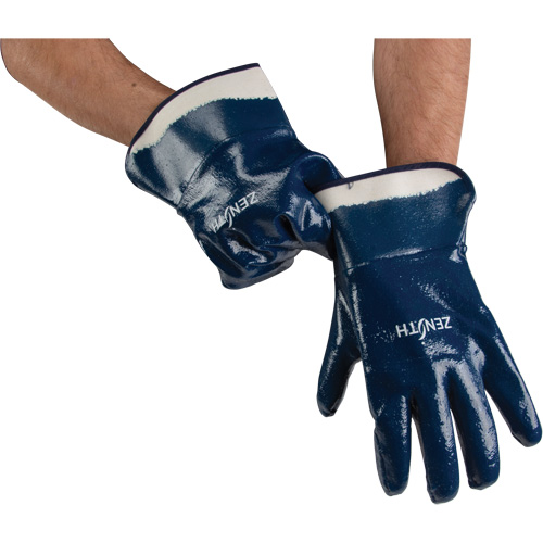 Heavyweight Safety Cuff Gloves, 11/2X-Large, Nitrile Coating, Cotton Shell Moffatt Supply & Specialties