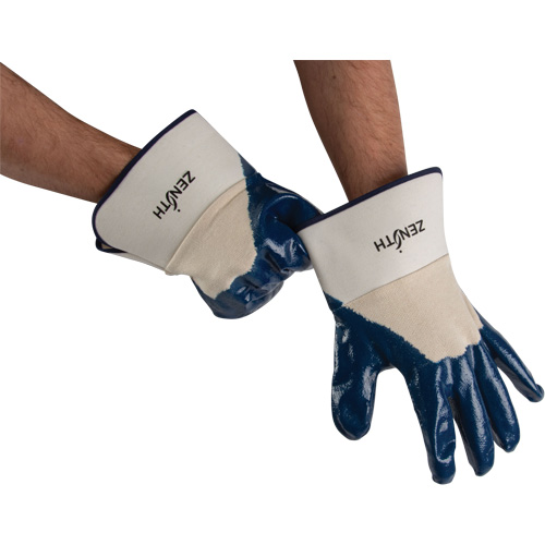 Gants &agrave; poignet de s&eacute;curit&eacute; de poids lourd, 11/2T-Grand, R&ecirc;vetement Nitrile, Enveloppe en Coton Moffatt Supply & Specialties