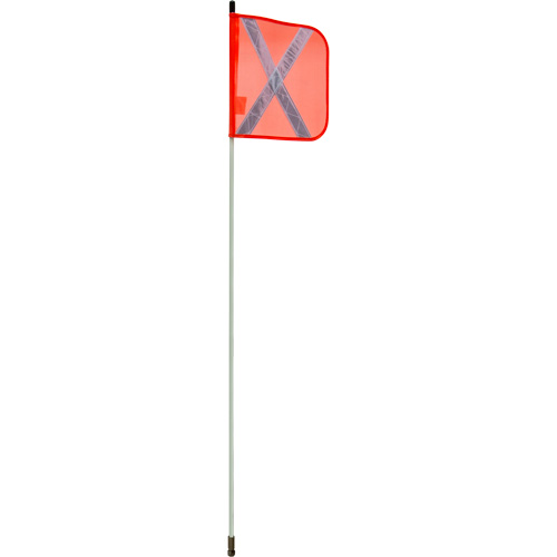 Heavy-Duty Safety Whip, Threaded Mount, 5' High, Orange with Reflective X Moffatt Supply & Specialties