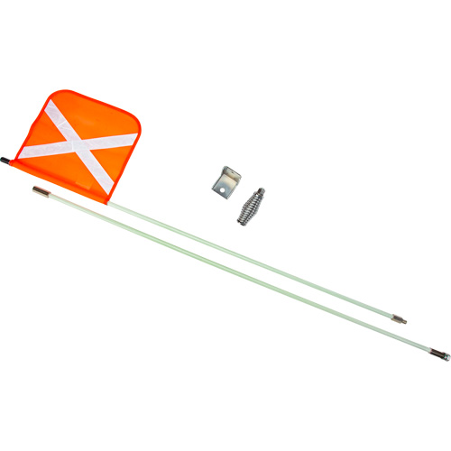 Heavy-Duty Safety Whip, Threaded Mount, 8' High, Orange with Reflective X Moffatt Supply & Specialties