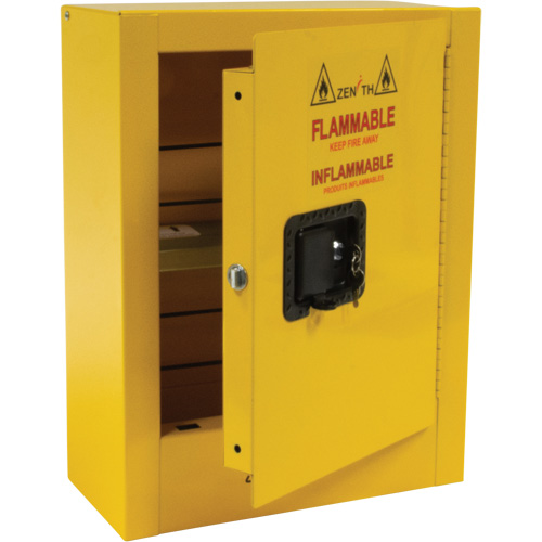 Mini Flammable Safety Cabinet, 2 Gal., 1 Door, 17" W x 22" H x 8" D Moffatt Supply & Specialties